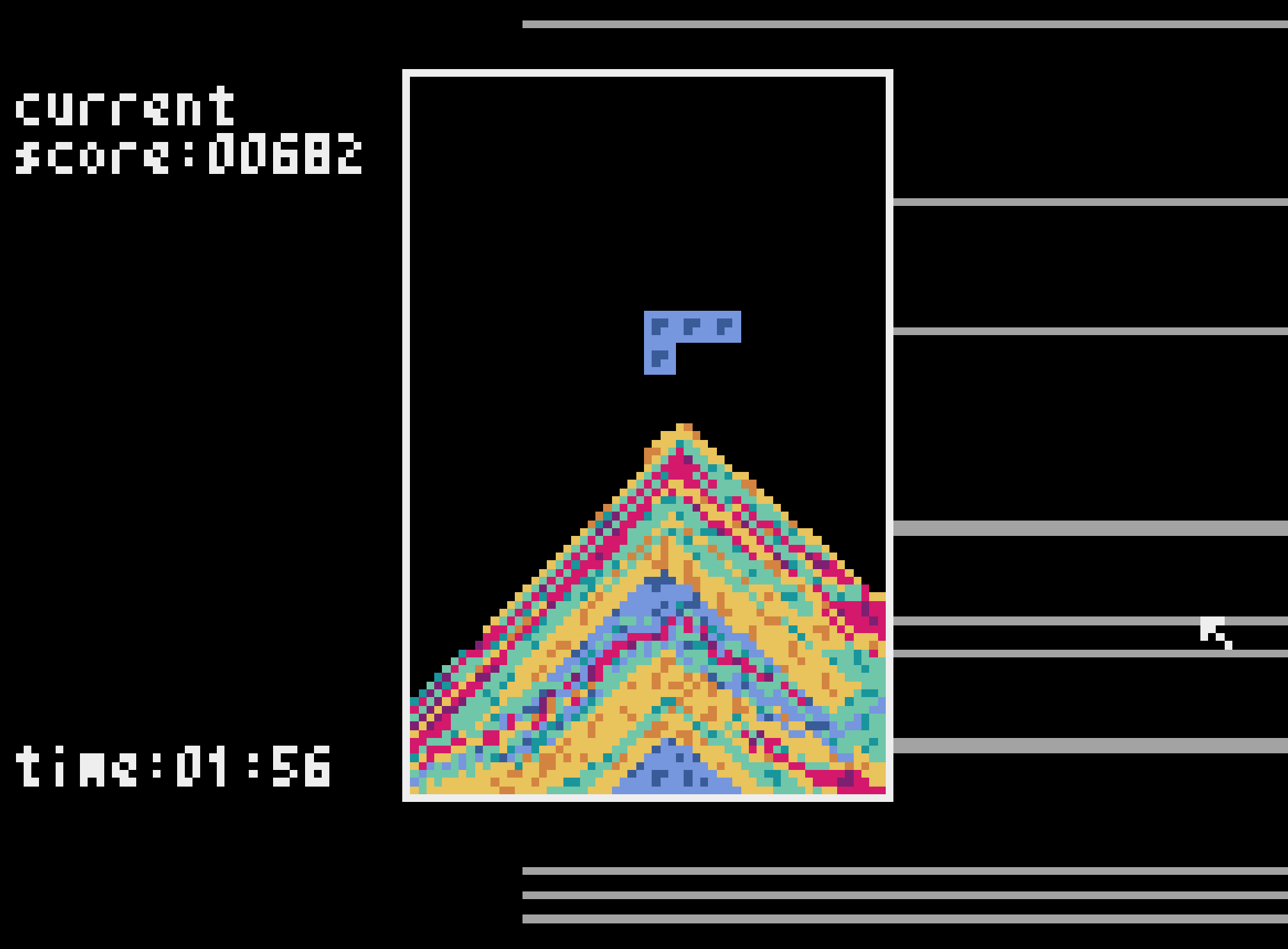 Sandtrix gameplay showing sand cascade mechanics